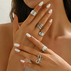 Irregular Metal Niche Lava Ring With Smooth, Polished Lines And An Open Design