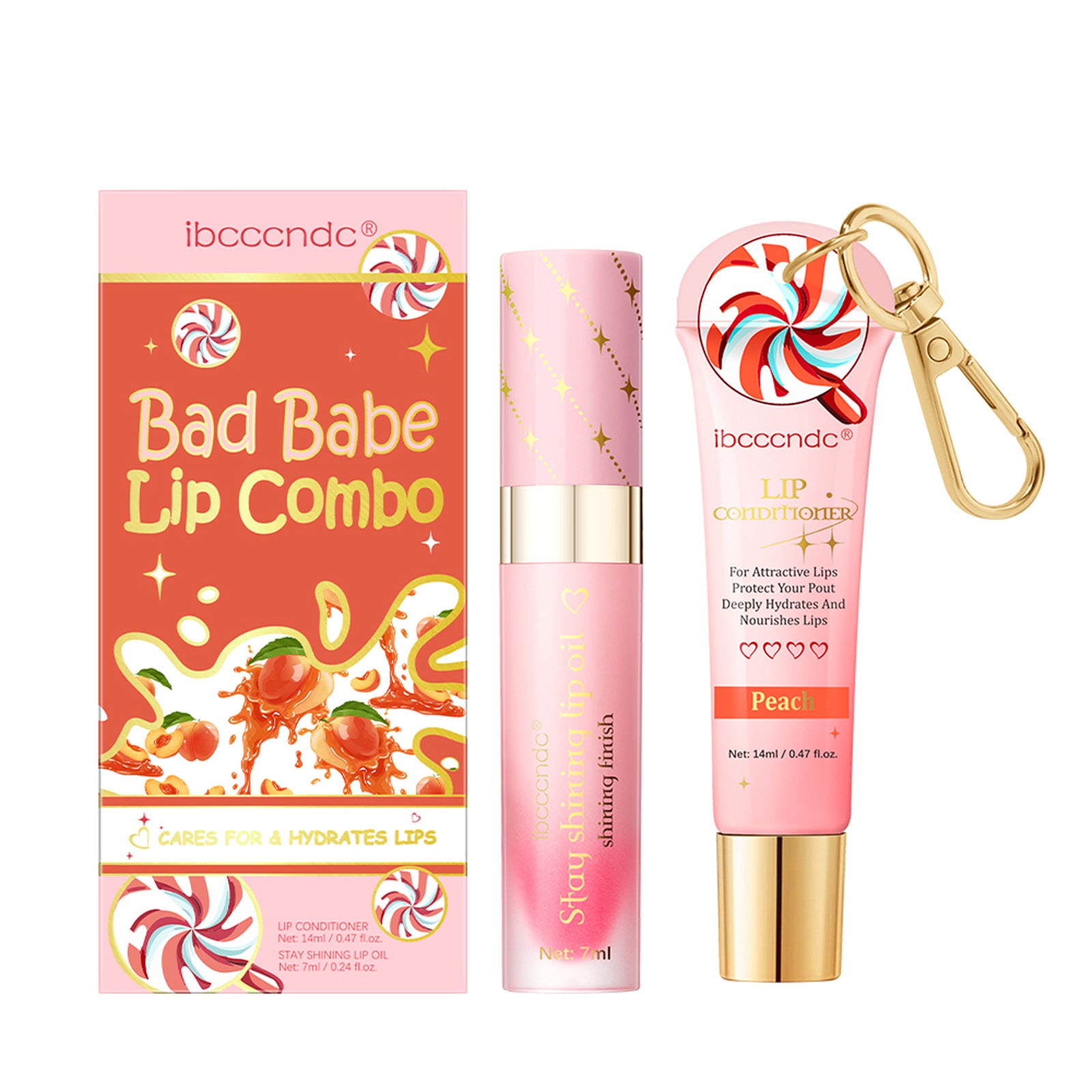 Ibcccndc Lip Care Set Peach Flavor Lip Balm