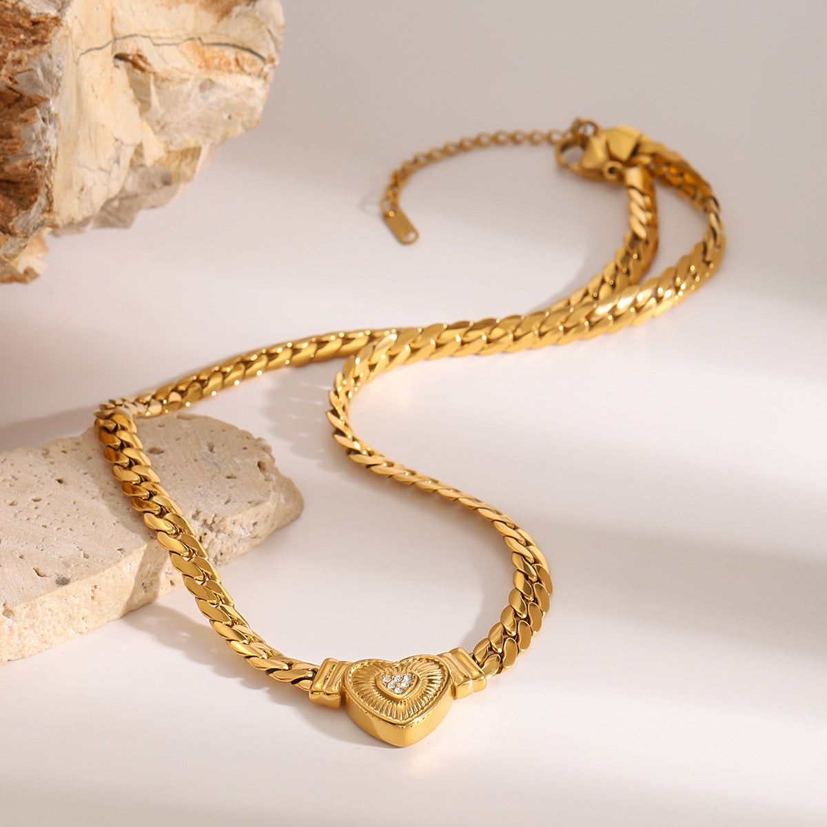 Wearsmartii Love Necklace With Diamond Studded Chain