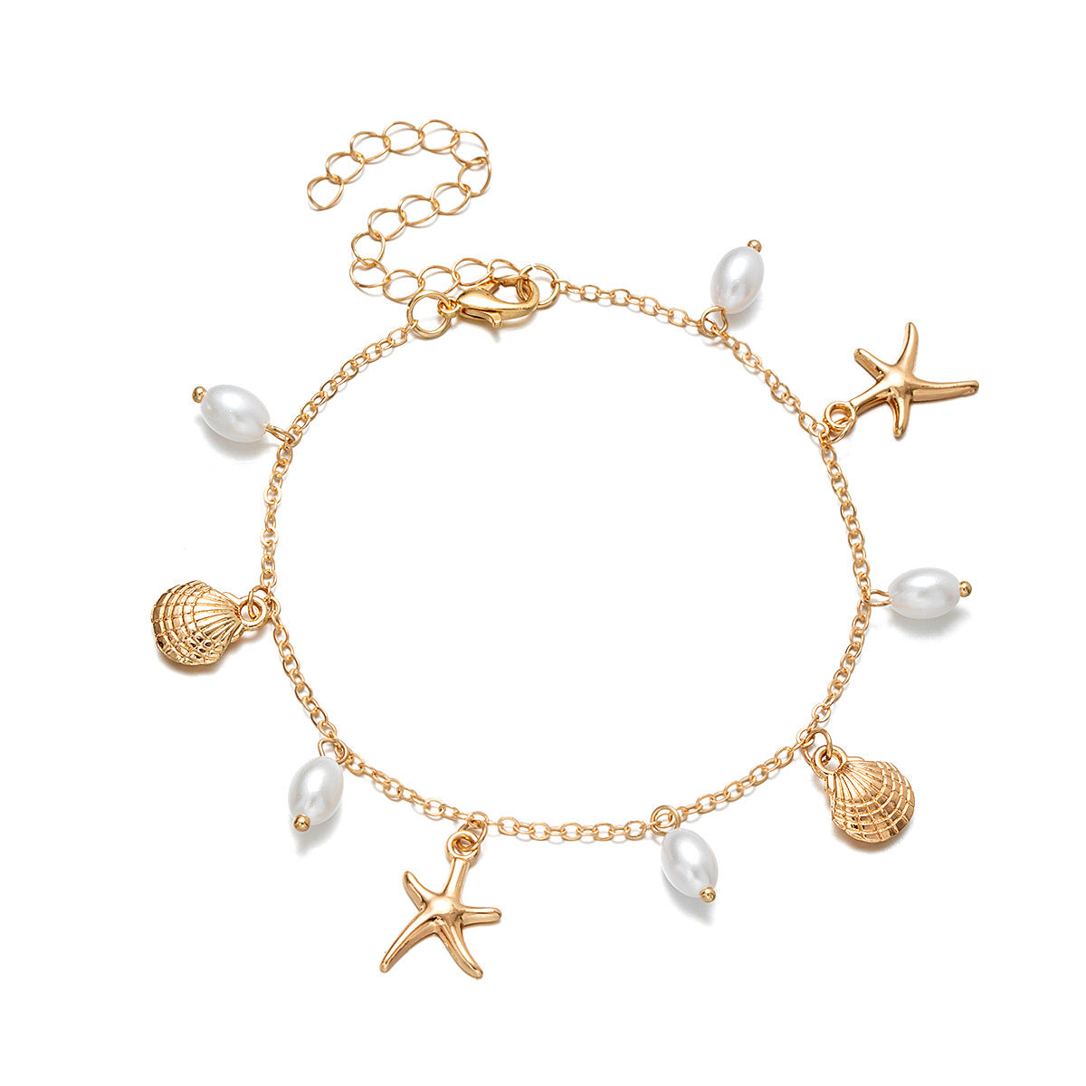 Wearsmartii Adjustable Alloy Starfish Pendant Anklet