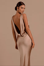 Wearsmartii Bridesmaid Dress Deep V Neck Satin Prom Dress Long Formal Evening Gowns