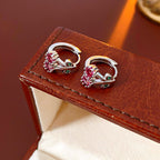 Wearsmartii Sterling Silver Post Floral Crystal Ear Cuffs - Sparkling S925 Floral Ear Wraps