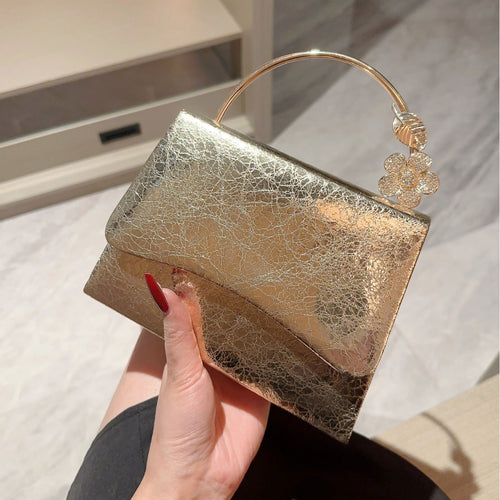 Creative And Versatile Shiny Leather Flap Evening Bag