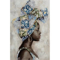 Abstract Canvas Painting African Girl Salon Decoration
