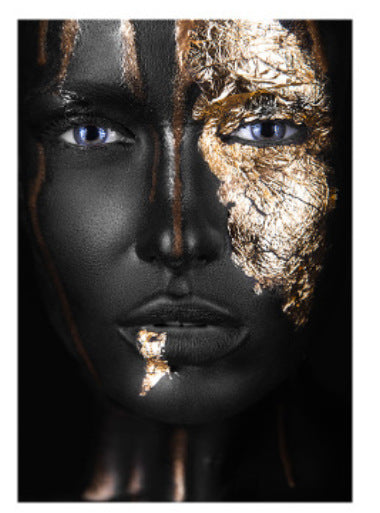 Abstract Black Gold Woman Canvas Painting Home Decoration Frameless Painting