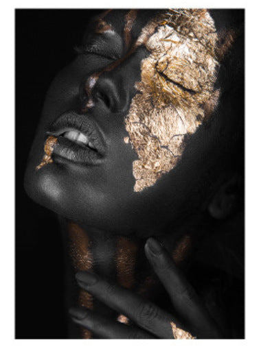Abstract Black Gold Woman Canvas Painting Home Decoration Frameless Painting