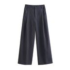Striped Waist Slim Fit Casual Wide-leg Trousers