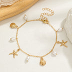 Wearsmartii Adjustable Alloy Starfish Pendant Anklet