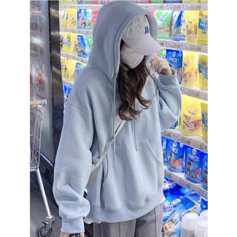 Women's High-End Effortlessly Chic Loose Fit Hoodie Mid Length Top Or Outerwear For Spring Autumn And Winter