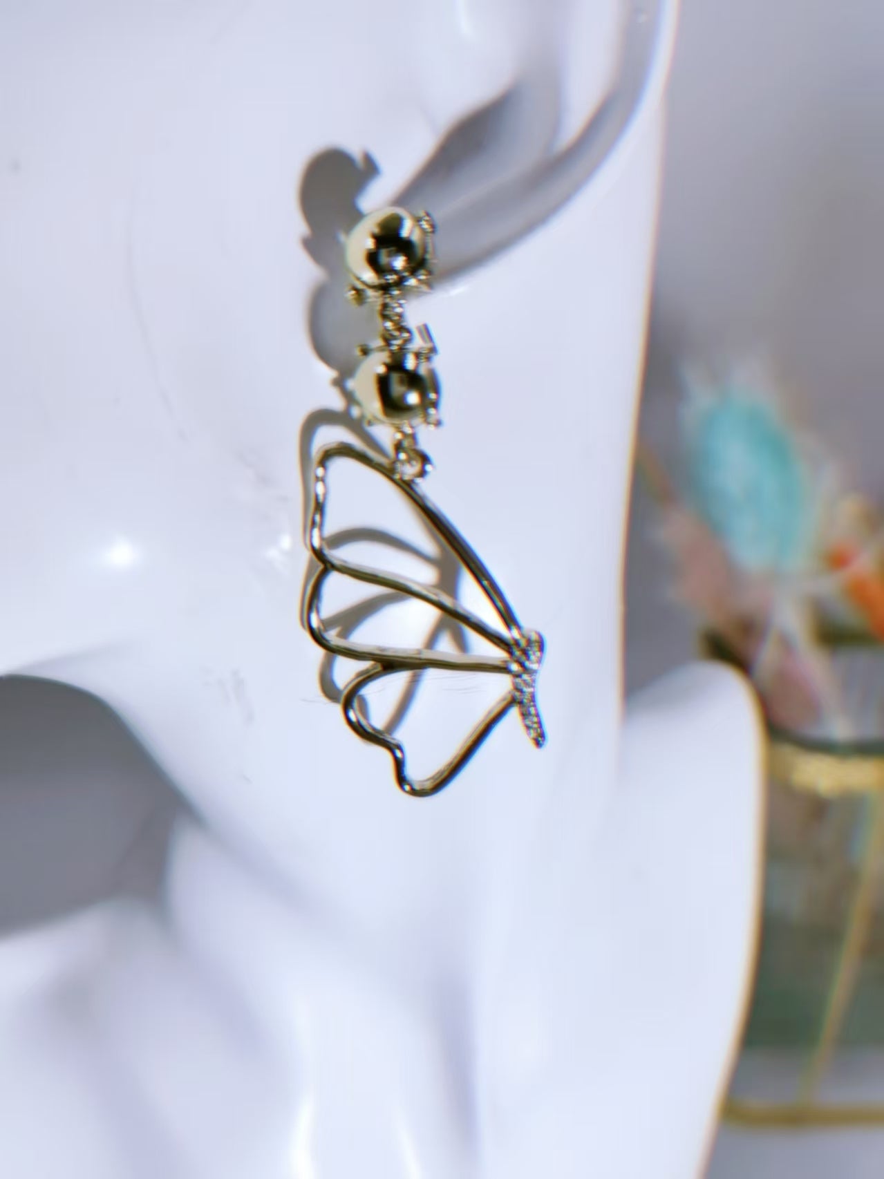 Wearsmartii Fairy Style Double Layer 3D Butterfly Earrings - Sweet Elegant Jewellery for Women