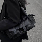 Large Capacity Simple Neutral Dark One-shoulder Oblique Bag