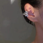 Micro-Paved Setting / Cubic Zirconia / Floral Ear Cuffs / Non-Pierced Bridal Jewelry