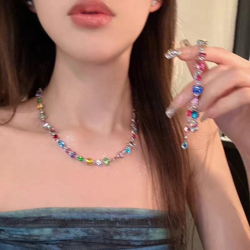 Sweetheart Candy Colorful Crystal Zircon Necklace