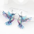 Wearsmartii Colorful Hummingbird Earrings - Vibrant Nature-Inspired Statement Jewellery for Women