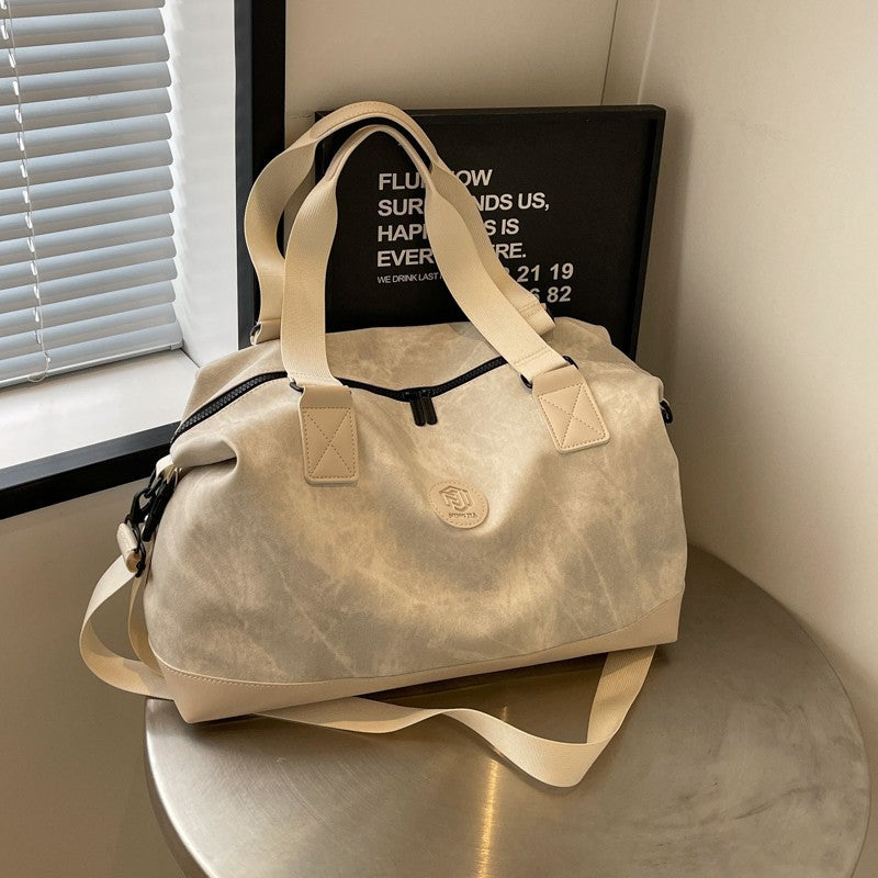 Leisure Large Capacity Luggage Storage PU Leather Shoulder Sports Gym Bag