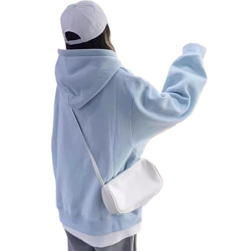 Women's High-End Effortlessly Chic Loose Fit Hoodie Mid Length Top Or Outerwear For Spring Autumn And Winter