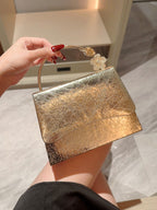 Creative And Versatile Shiny Leather Flap Evening Bag