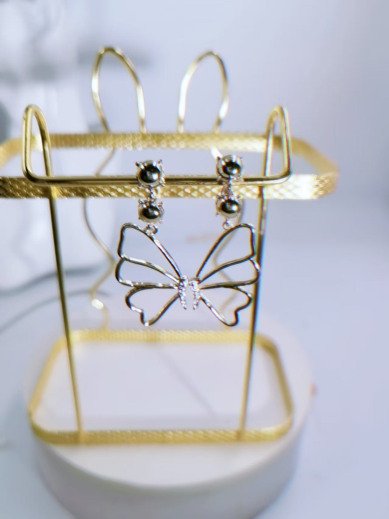 Wearsmartii Fairy Style Double Layer 3D Butterfly Earrings - Sweet Elegant Jewellery for Women