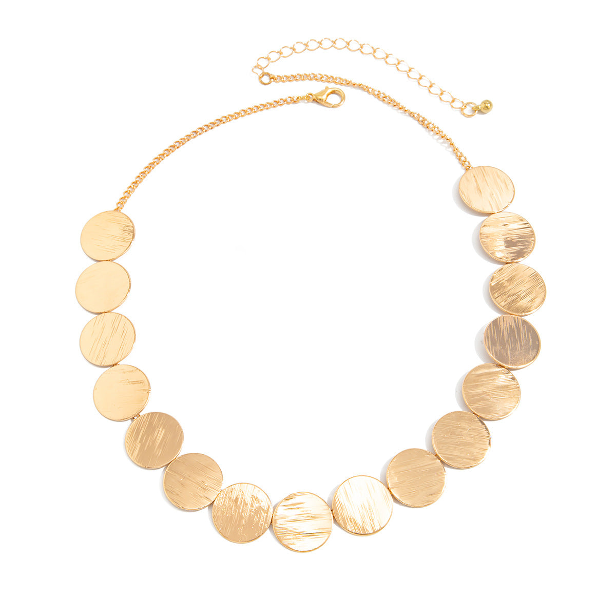 Wearsmartii Round Metal Patchwork Necklace For Commuting