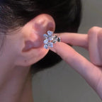 Micro-Paved Setting / Cubic Zirconia / Floral Ear Cuffs / Non-Pierced Bridal Jewelry