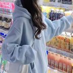 Women's High-End Effortlessly Chic Loose Fit Hoodie Mid Length Top Or Outerwear For Spring Autumn And Winter