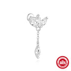 Wearsmartii S925 Sterling Silver Diamond Stud Earrings - Cartilage & Helix Piercing Jewellery