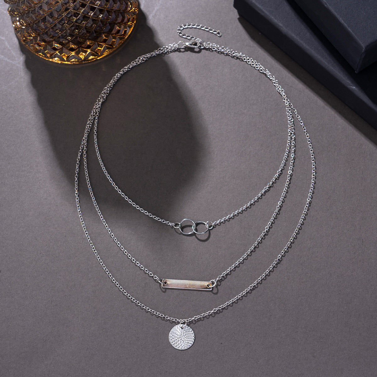 Wearsmartii Multi Layer Rectangular Pendant Necklace