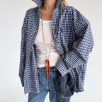 Pure Cotton Vintage Plaid Cardigan Top