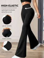 Womens Flared Yoga Pants With 3D Print