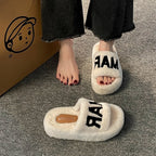 French Fairy-Style Plush Flat Cotton Slippers