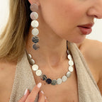 Wearsmartii Round Metal Patchwork Necklace For Commuting