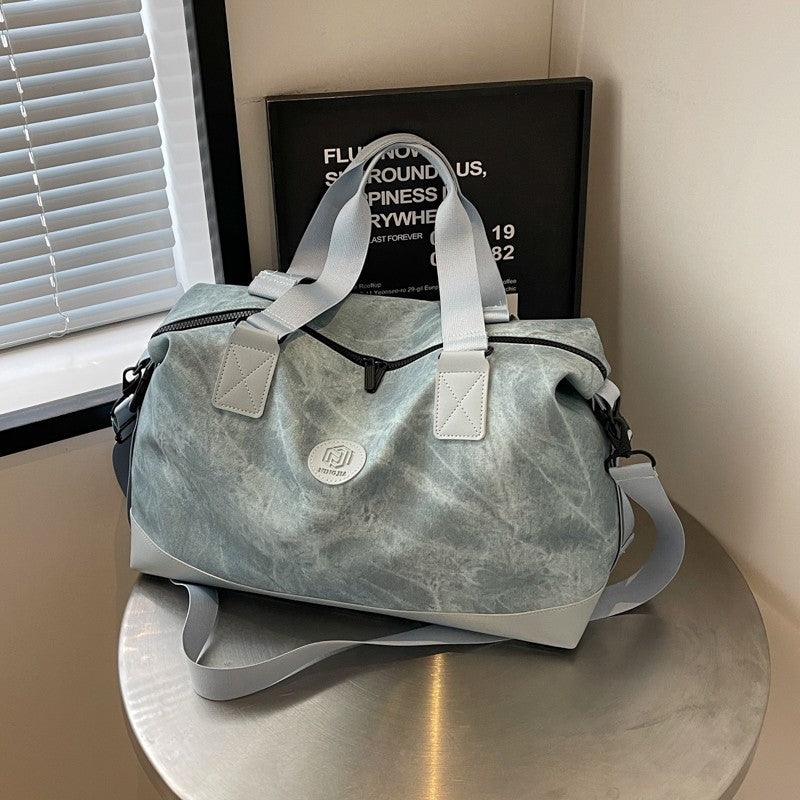 Leisure Large Capacity Luggage Storage PU Leather Shoulder Sports Gym Bag