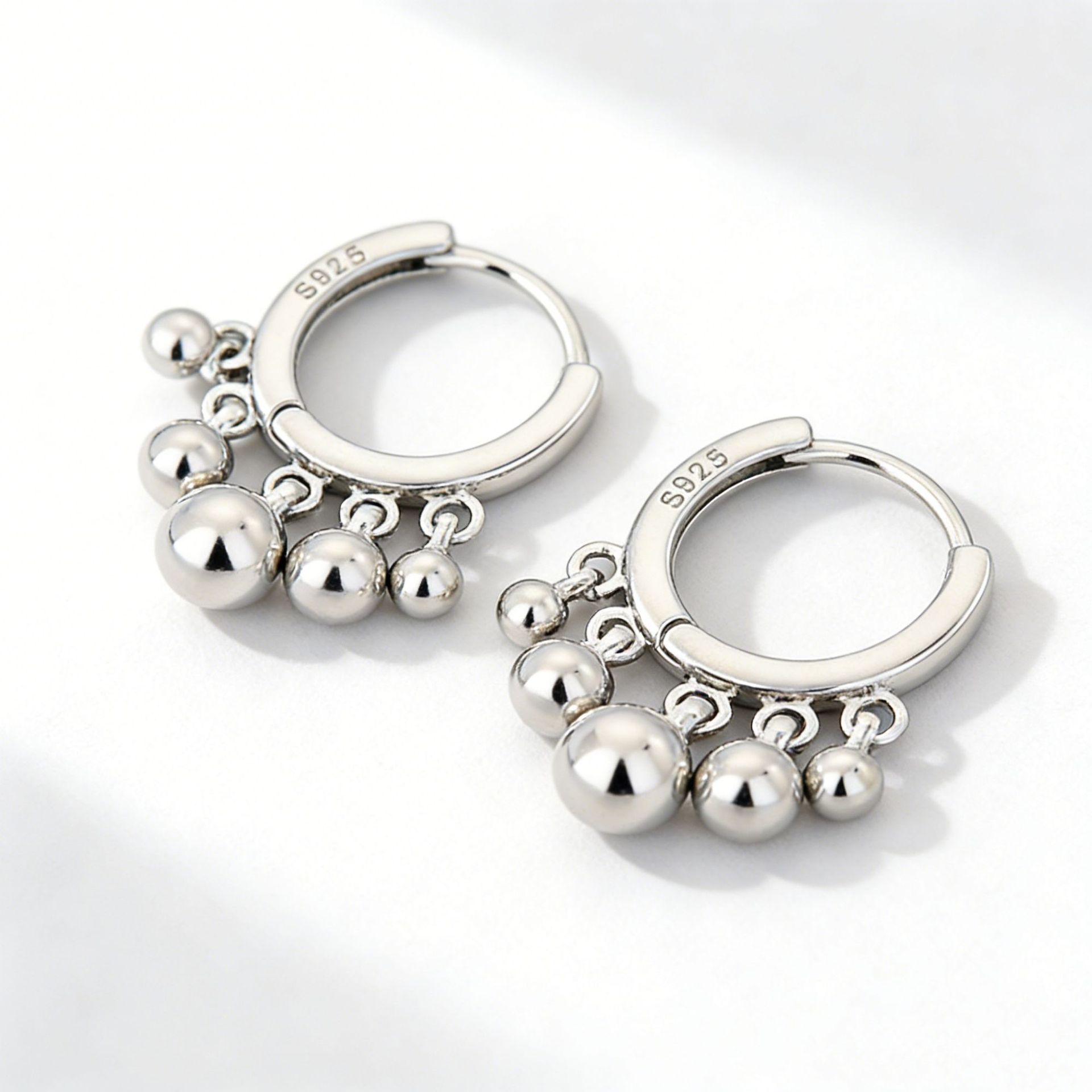 Wearsmartii S925 Sterling Silver Tassel Pendant Earrings - Elegant Linear Drop Jewellery