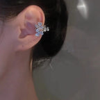 Micro-Paved Setting / Cubic Zirconia / Floral Ear Cuffs / Non-Pierced Bridal Jewelry