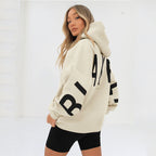 Fashionable Printed Thickened Versatile Long-Sleeve Loose-Fit Hoodie