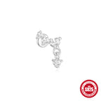 Wearsmartii S925 Sterling Silver Diamond Stud Earrings - Cartilage & Helix Piercing Jewellery