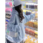 Women's High-End Effortlessly Chic Loose Fit Hoodie Mid Length Top Or Outerwear For Spring Autumn And Winter