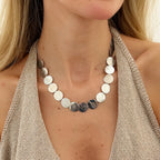 Wearsmartii Round Metal Patchwork Necklace For Commuting