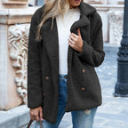 Wearsmartii Loose Lapel Fluffy Coat Winter Button Jacket Cardigan Outwear For Women Clothing