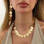 Wearsmartii Round Metal Patchwork Necklace For Commuting