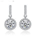 Wearsmartii Womens Round Full-Diamond-Inlaid Fashion Earrings