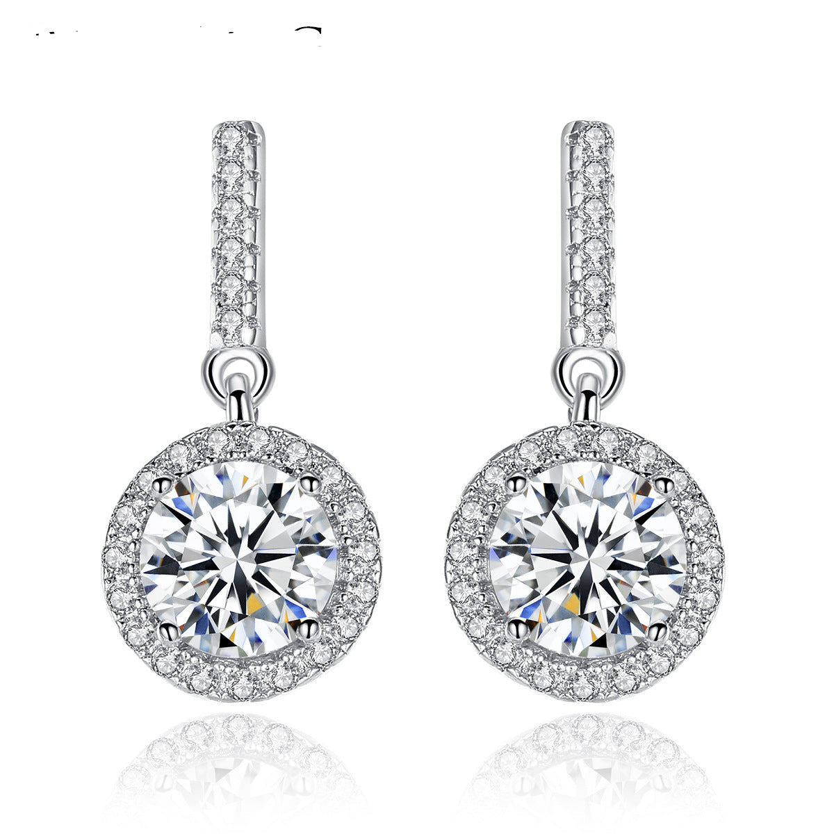 Wearsmartii Womens Round Full-Diamond-Inlaid Fashion Earrings