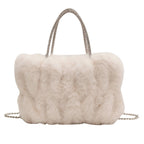 Womens New Cloud-Shaped Plush Mini Handbag