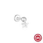 Wearsmartii S925 Sterling Silver Diamond Stud Earrings - Cartilage & Helix Piercing Jewellery