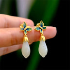 Wearsmartii Chinese-Style Retro Enamel Butterfly Stud Earrings - Vintage Chinoiserie Jewelry for Women