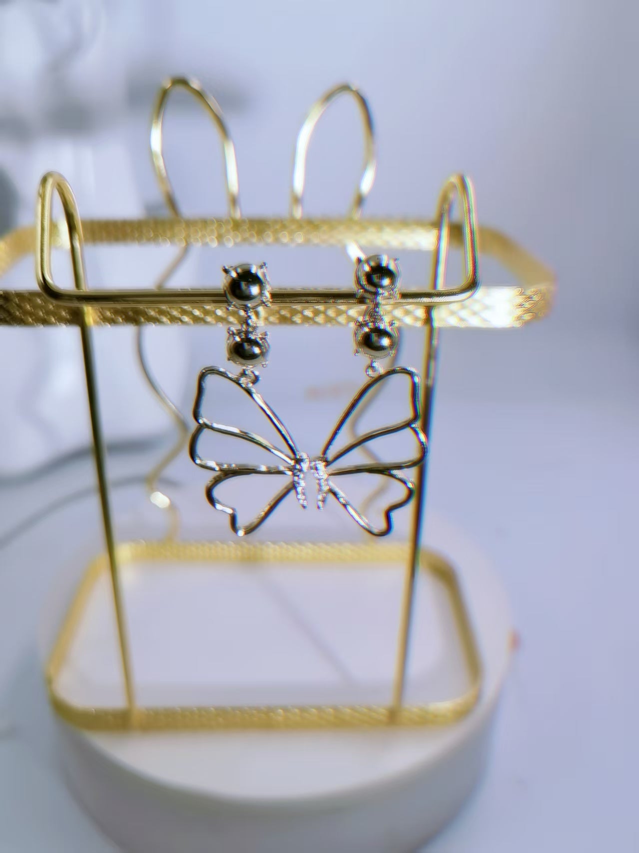 Wearsmartii Fairy Style Double Layer 3D Butterfly Earrings - Sweet Elegant Jewellery for Women