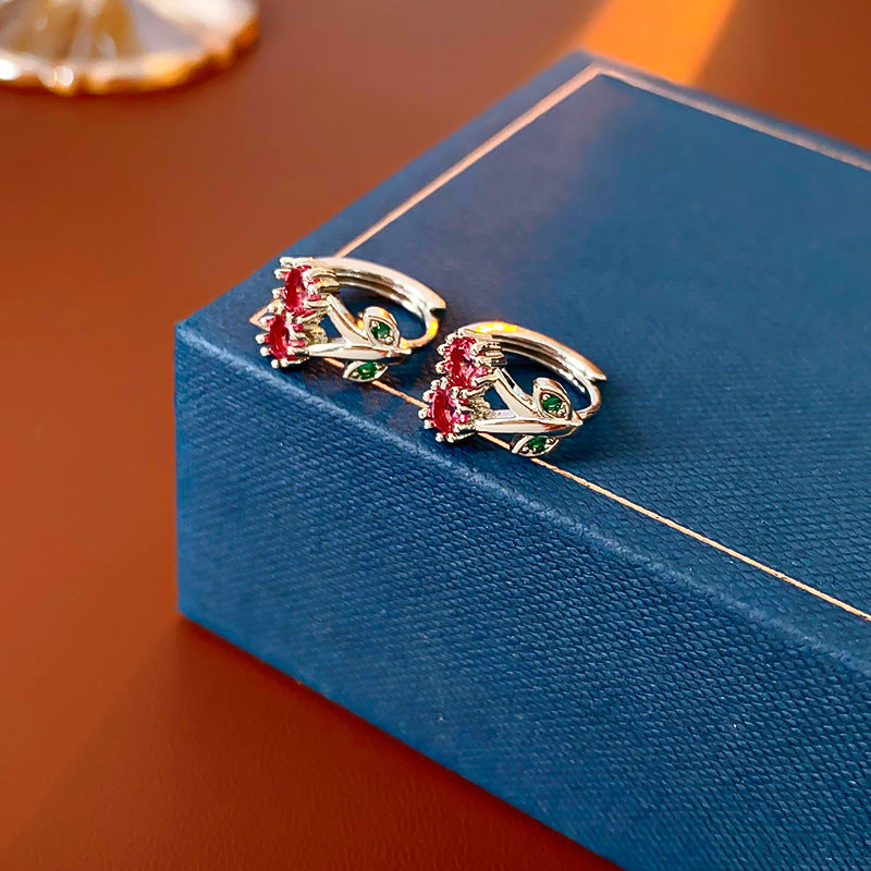 Wearsmartii Sterling Silver Post Floral Crystal Ear Cuffs - Sparkling S925 Floral Ear Wraps