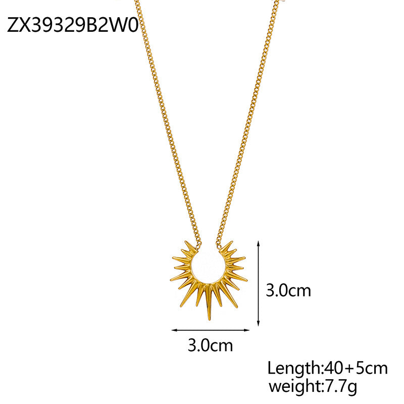 Wearsmartii Sunflower U-Shaped Stainless Steel Necklace