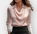 Wearsmartii Collared Long-Sleeve Shirts Fashion Commuter Solid Color Blouse Casual Business Tops Women'S Clothing
