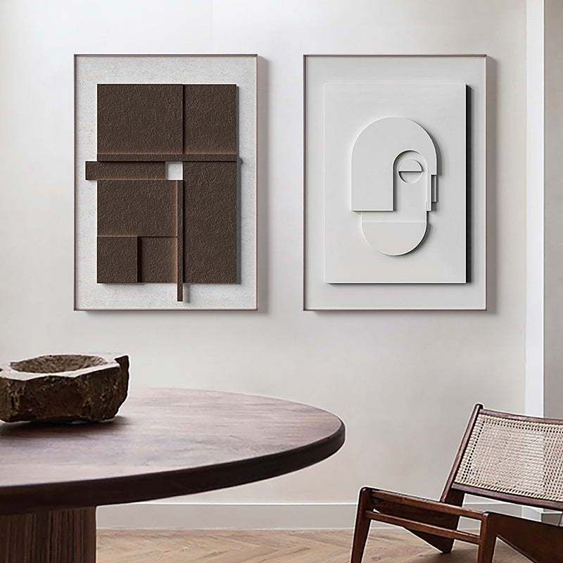 Three-dimensional Silent Style Geometric Morandi Hanging Painting